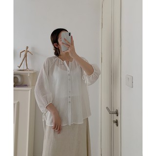 Áo voan kẻ sọc cúc trai 0204 tka269 1994closet