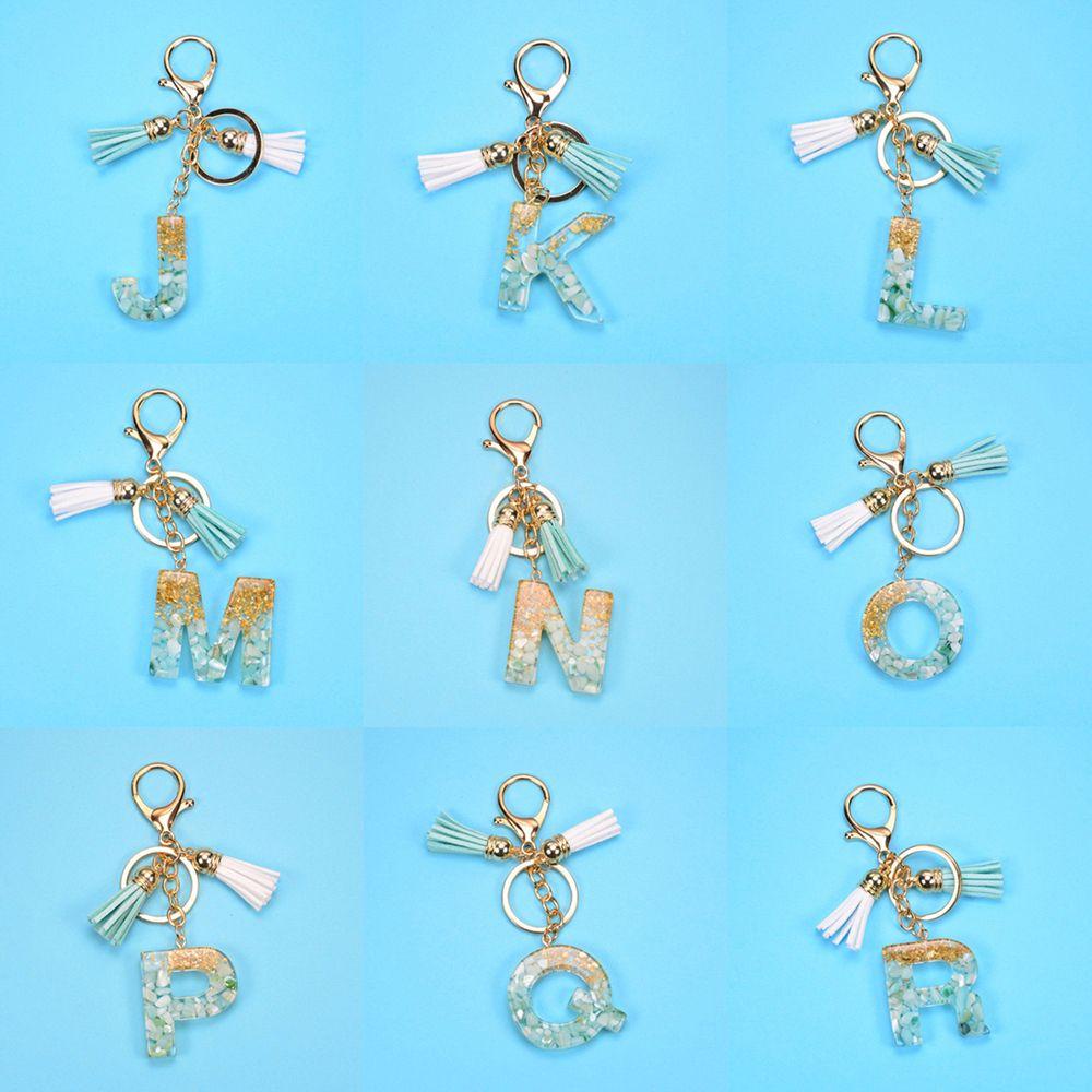26 Chữ Cái Bằng Nhựa Resin Dễ Thương Gắn Móc Khóa|Foil Với Mặt Dây Chuyền Tua Rua|Móc Khóa Bảng Chữ Cái