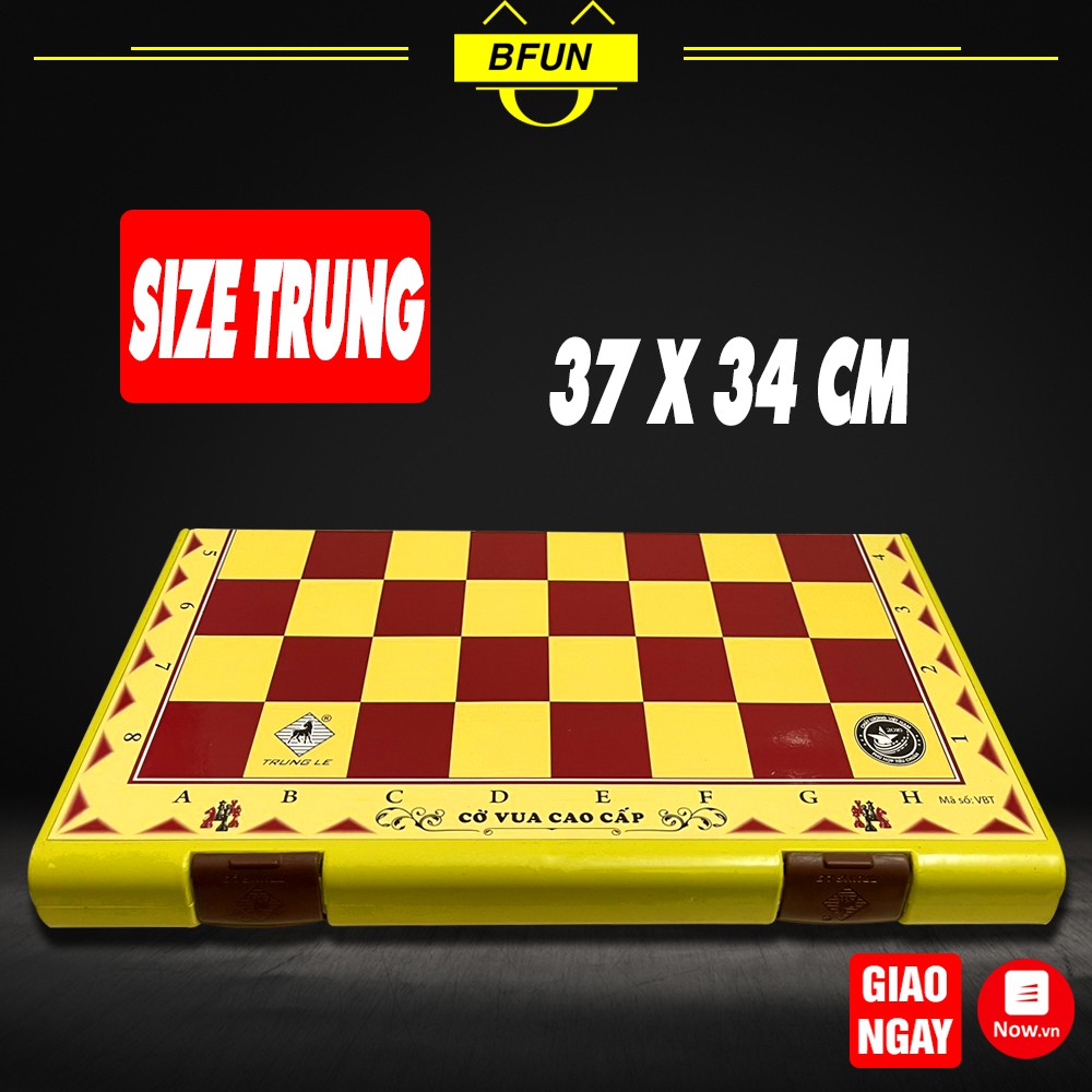 Bàn Cờ Vua Kèm Quân Cờ Loại Tốt TRUNG LÊ - Bàn Cờ Vua Nhựa , Đồ Chơi Trẻ Em BFUN (37x34)