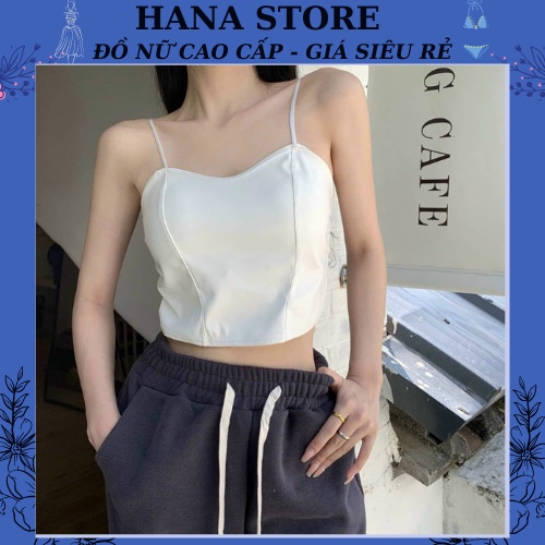 Áo bra nữ, áo lót nữ da 2 dây không gọng dáng croptop có đệm mút ngực co giãn thoải mái mẫu hot 2022