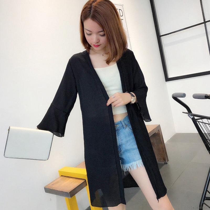 Áo Khoác Cardigan Nữ Dài Tay Thời Trang Hàn 2018