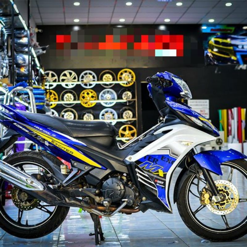 Tem rời exciter 135 trắng xanh mx - decal huyentran