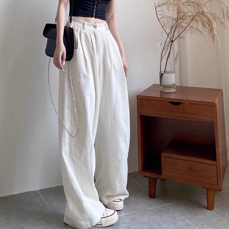Quần ống rộng kaki