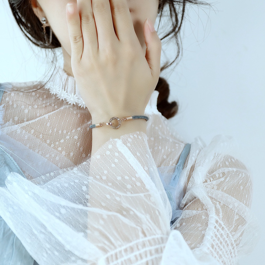 Vòng Tay Dây Bện Mặt Số La Mã Hàng Mới Dành Cho Cặp Đôi