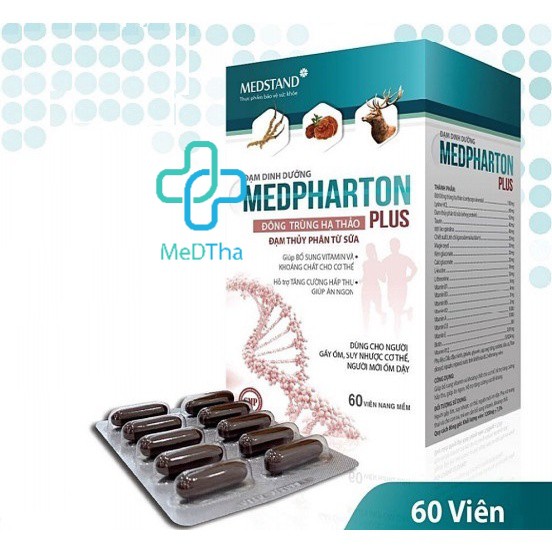 Đạm dinh dưỡng Medpharton Plus - Bổ sung vitamin, tăng sức đề kháng, giúp ăn ngon (Hộp 6 vỉ x 10 viên) MEDSTAND