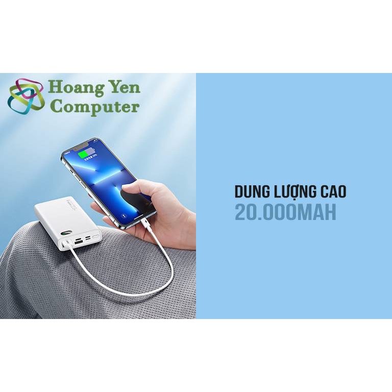 Sạc Dự Phòng Remax RPP-292 20000mAh (Sạc Nhanh QC3.0 18W, 22.5W, PD20W, VOOC 2.0) - BH 1 Năm - Hoàng Yến Computer