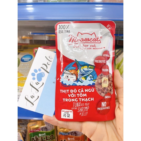 Pate Meowcat cho mèo nhiều vị gói 70g
