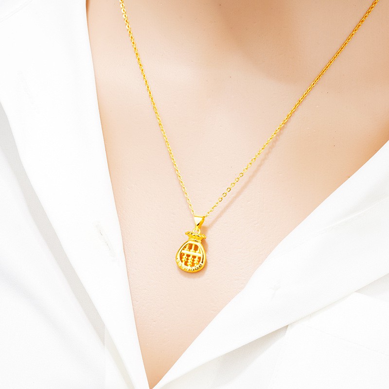 Vòng cổ bàn tính túi tiền vàng 24K nữ Vòng cổ may mắn