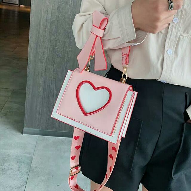 (Order Taobao) Túi xách tim hồng