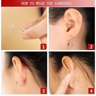 Bông Tai Hạt Tròn Bóng Bạc Thời Trang S925 MD006