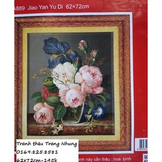 Tranh thêu Bình hoa A889 62x71cm