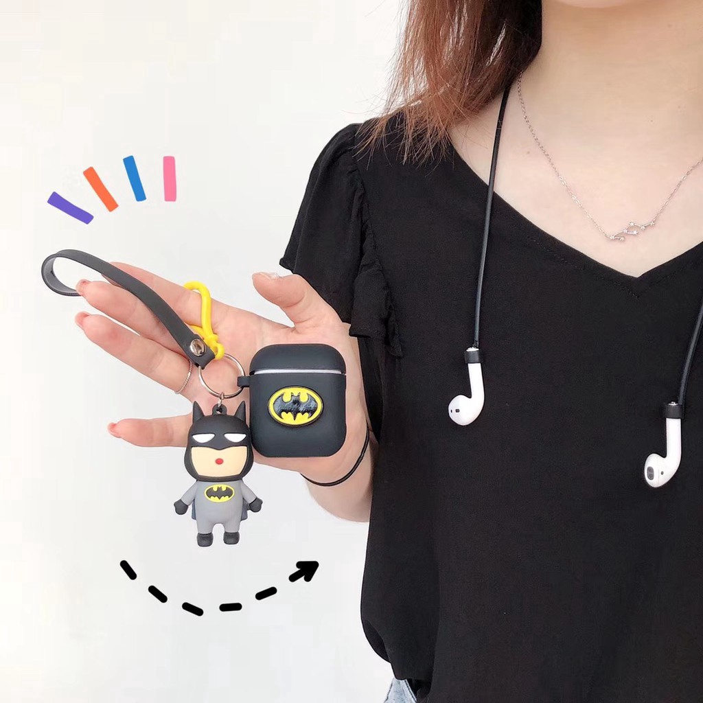 Vỏ silicon phối hình Iron Man / Captain America bảo vệ for for Apple Airpods