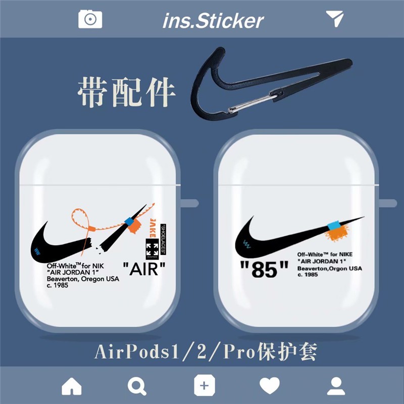 Vỏ bảo vệ hộp sạc tai nghe bằng silicon họa tiết Nike cho Airpod 1/ 2/ pro/ 3