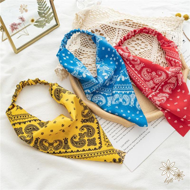 Băng Đô Đội Đầu Co Giãn Họa Tiết Hình Tam Giác Thời Trang Cho Nữ