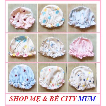 NÓN SƠ SINH COTTON CHUN MỀM CHO BÉGÁI
