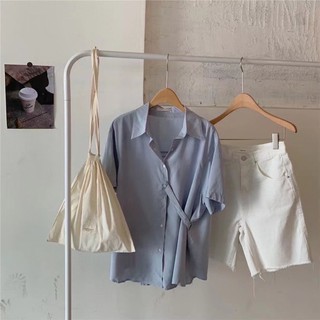 Sơ mi voan lụa dây thắt chéo eo 52608 cherrycoco