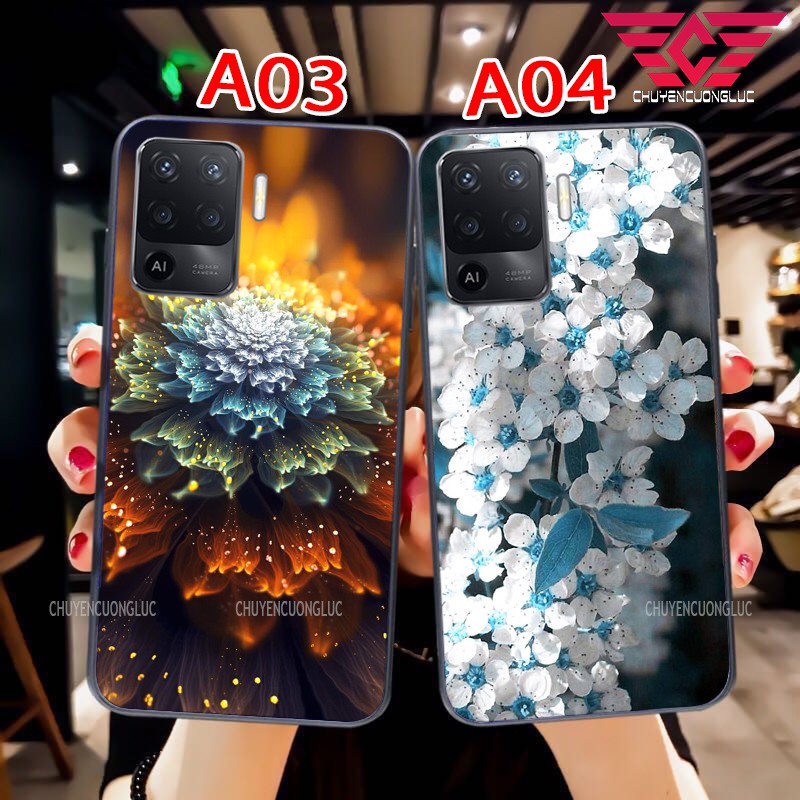ỐP LƯNG OPPO A74/ A94 HÌNH HOA LÁ CỰC ĐẸP MẶT SAU BẰNG KÍNH