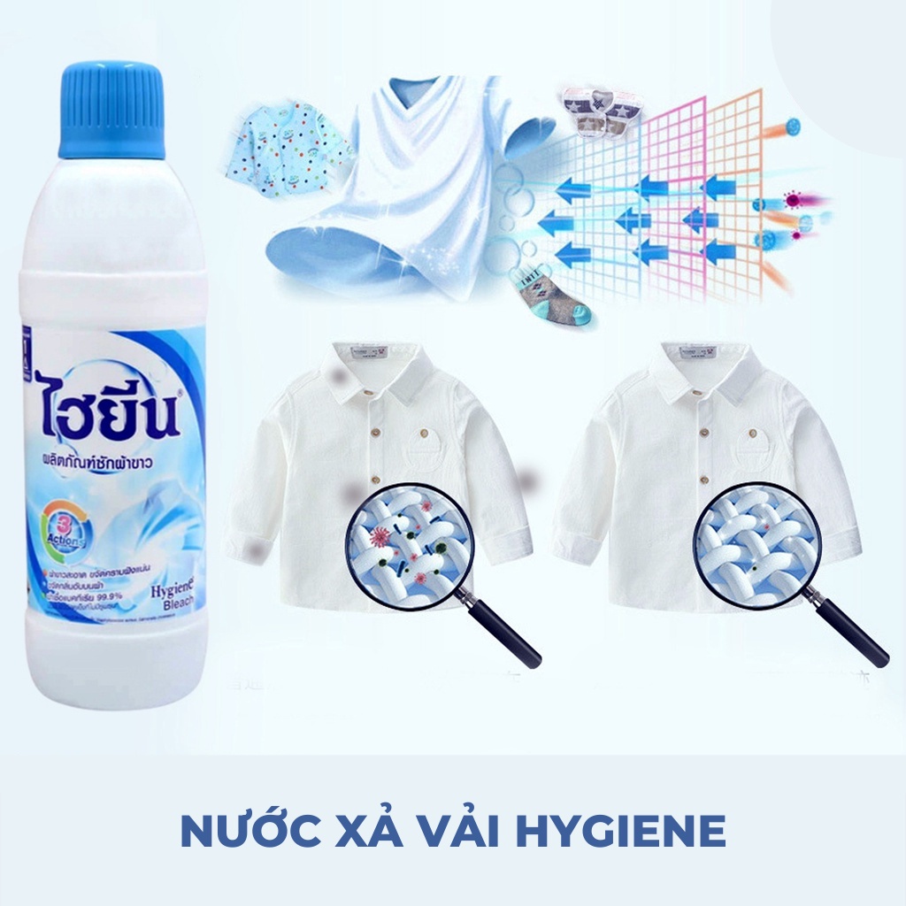 Thuốc Tẩy Trắng, Tẩy Màu Quần Áo Thái Lan 250ml - Nước Tẩy Hygiene Sạch Các Vết Bẩn Ẩm Mốc