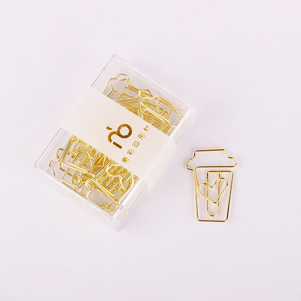 Hộp 12 kẹp đánh dấu trang sách màu vàng hồng xinh xắn