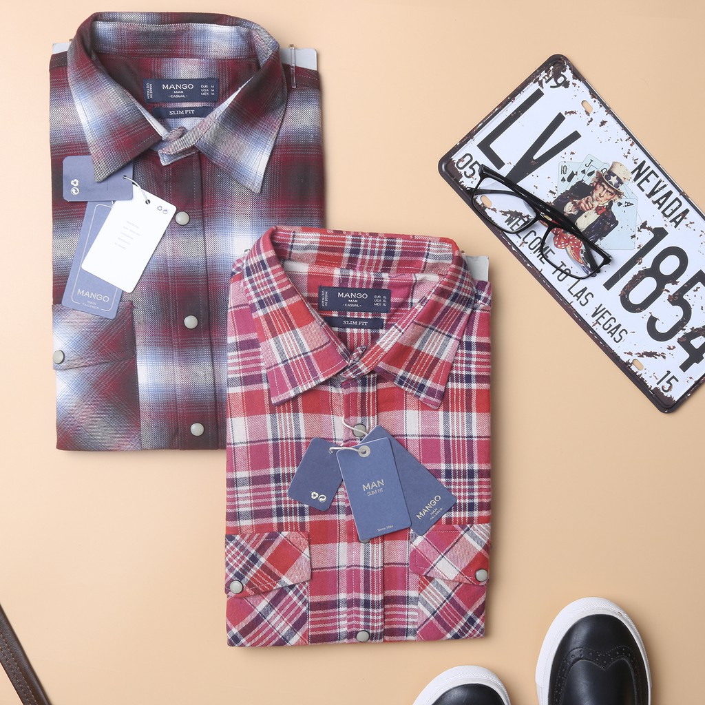 Sơ mi dạ nam VNXK chất vải mềm cúc bấm khuy ngọc đẹp rẻ