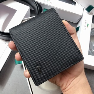 Set Lacoste ví + nịt chéo nửa nhám - S146