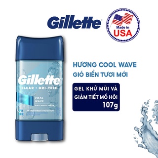Lăn khử mùi dạng gel gillette clear gel cool wave - mỹ - 107g