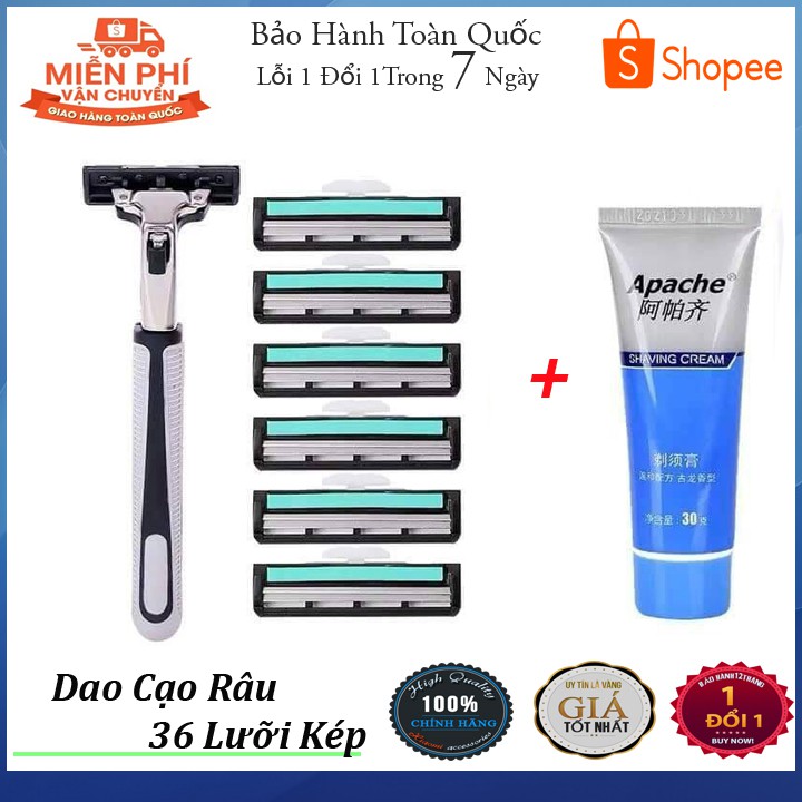 Bộ Dao Cạo Râu 36 Lưỡi Kép Tặng Kèm Lọ Kem Cạo Râu, Giá Bán Tại Xưởng Sản Xuất