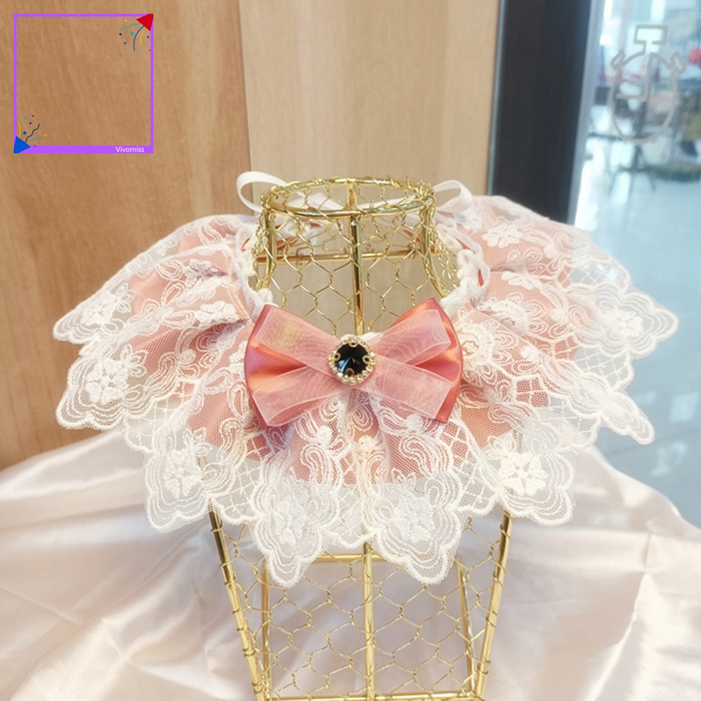 Yếm Đeo Cổ Đính Nơ 3 Màu Xinh Xắn Cho Cún Cưng