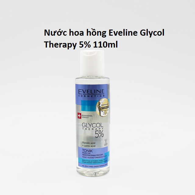 Nước hoa hồng Eveline Glycol Therapy 5% se khít chân lông 110ML