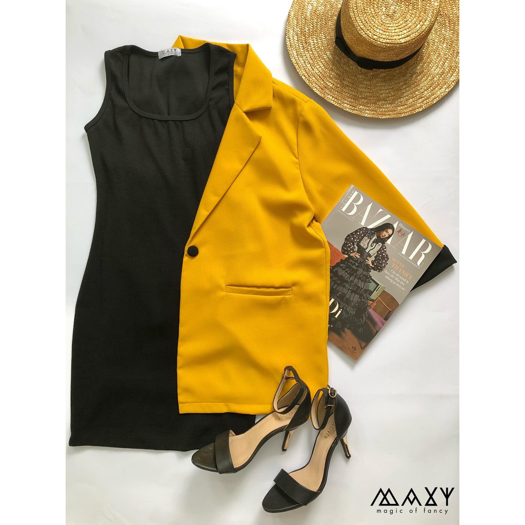 Áo khoác blazer phong cách Hàn Quốc mustard blazer Maxy Workshop | BigBuy360 - bigbuy360.vn