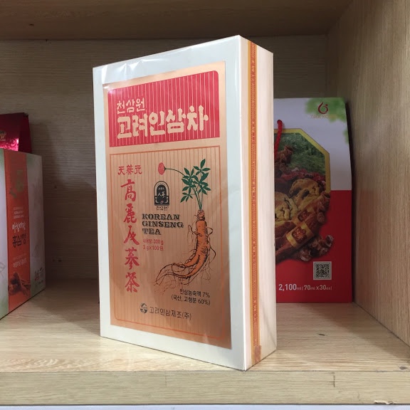 Trà Hồng Sâm Hàn Quốc Hộp Gỗ  Okinsam 100 gói