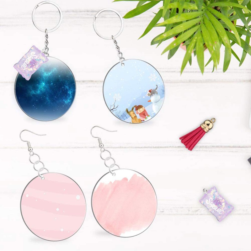 Set 324 Đĩa Tròn Acrylic Trong Suốt Làm Móc Khóa