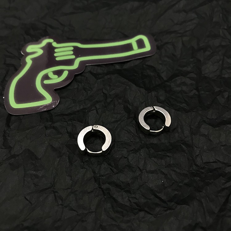 Khuyên tai thép titan thời trang hip hop đơn giản