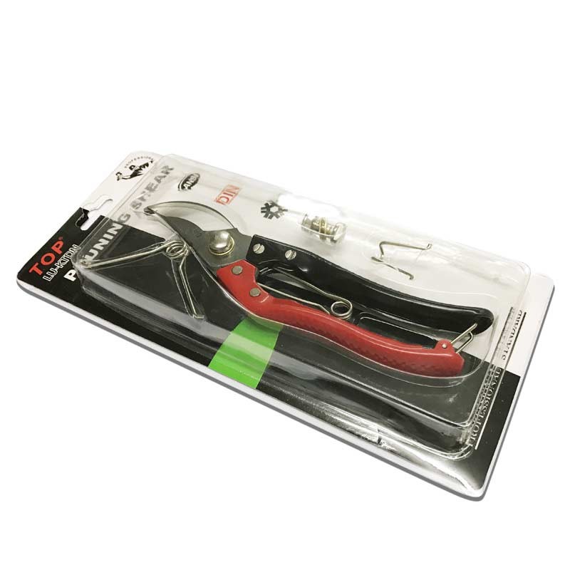 Kéo cắt cành 8"  mỏ cong, cán đỏ đen Top