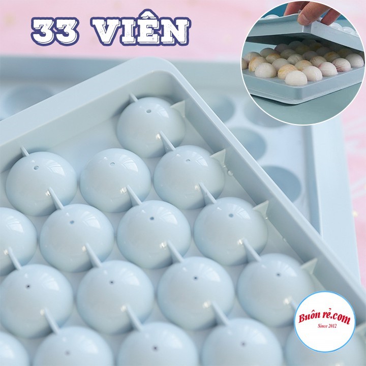 Khay đá bi tròn tủ lạnh 33 viên có nắp đậy Việt Nhật (6978),  Khuôn làm thạch hoa quả hình bi tròn ngộ nghĩnh -br01349