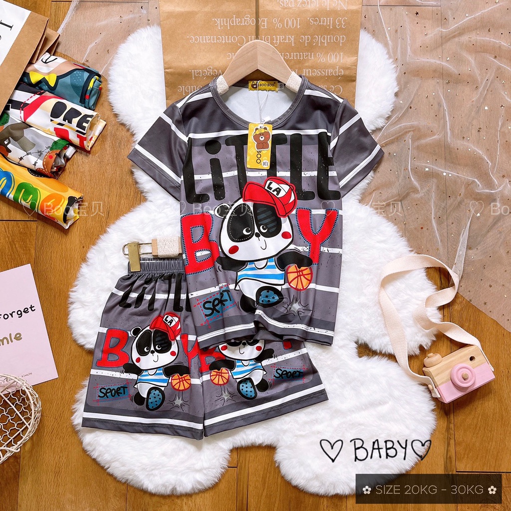 P2 Đồ Bộ Pijama Thun Baby SIZE 20-30KG Tay Ngắn Quần Đùi Họa Tiết Hoạt Hình Dễ Thương