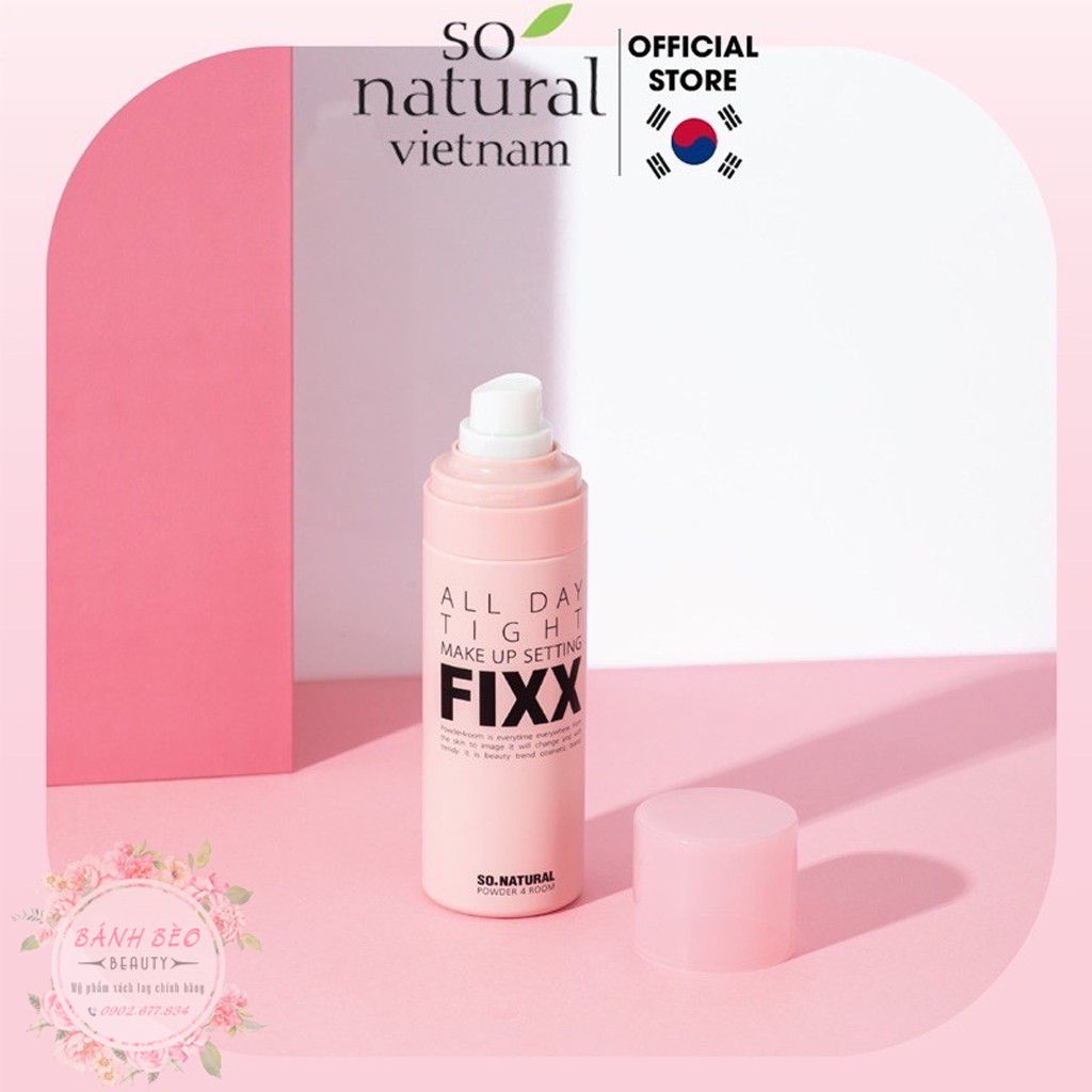 Xịt Khoáng Cố Định Lớp Makeup So' Natural All Day Tight Make Up Setting Fixx 75ml