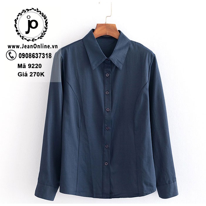 BIGSIZE - Áo sơ mi gân tay dài (MS: 9220)