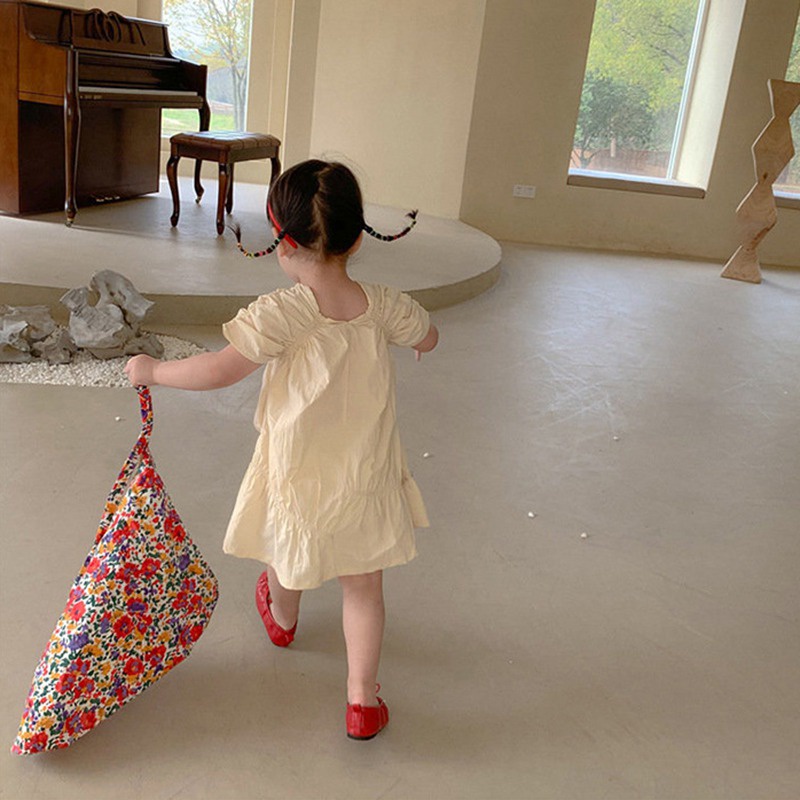 Đầm Công Chúa Không Tay Màu Trơn Thời Trang Mùa Hè Hàn Quốc Cho Bé Gái