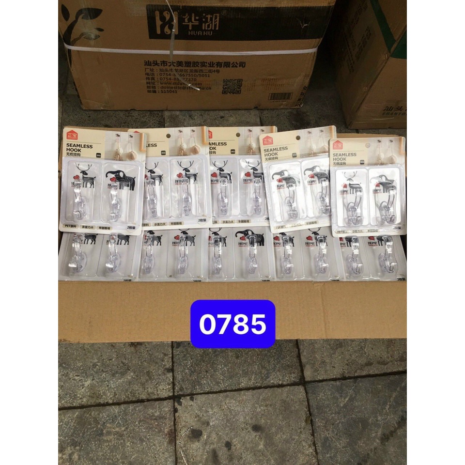 Vỉ 2 móc treo đồ đôi càng trong dán cường lực siêu chắc-TC #0785