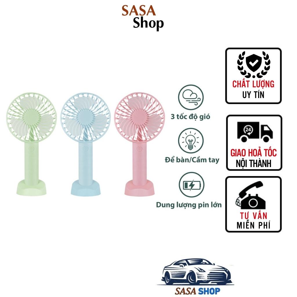 Quạt tích điện mini cầm tay để bàn nhỏ gọn 3 tốc độ gió N9 có pin sạc đi kèm