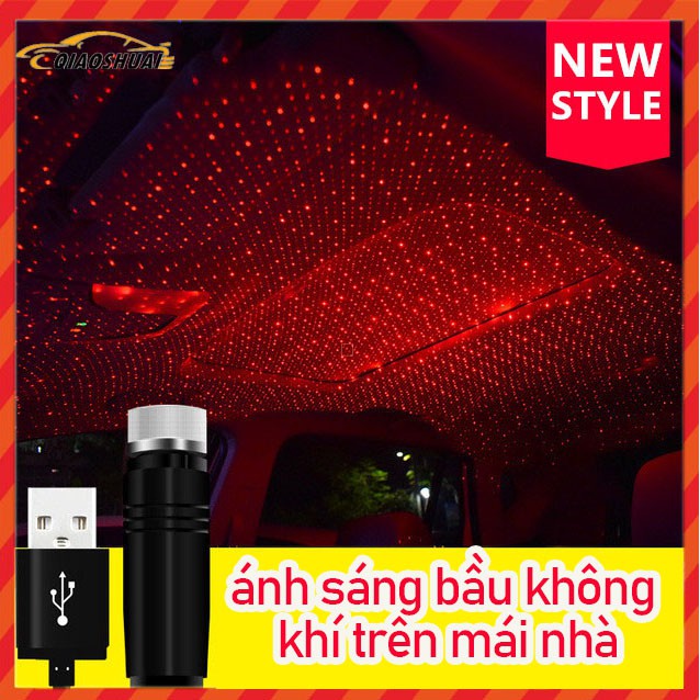 Đèn LED la-de chiếu sáng trần xe hơi hình bầu trời sao cổng sạc USB trang trí nội thất xe hơi độc đáo