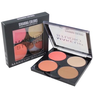 Phấn má hồng tạo khối và bắt sáng 4 ô Sivanna Cheek&Contour HF356