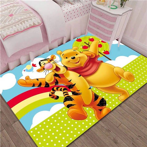 Phim hoạt hình Thảm nhà phòng ngủ giường đầy đủ phòng khách phòng bé trai và bé gái phòng trẻ em bò dễ thương cửa trượt
