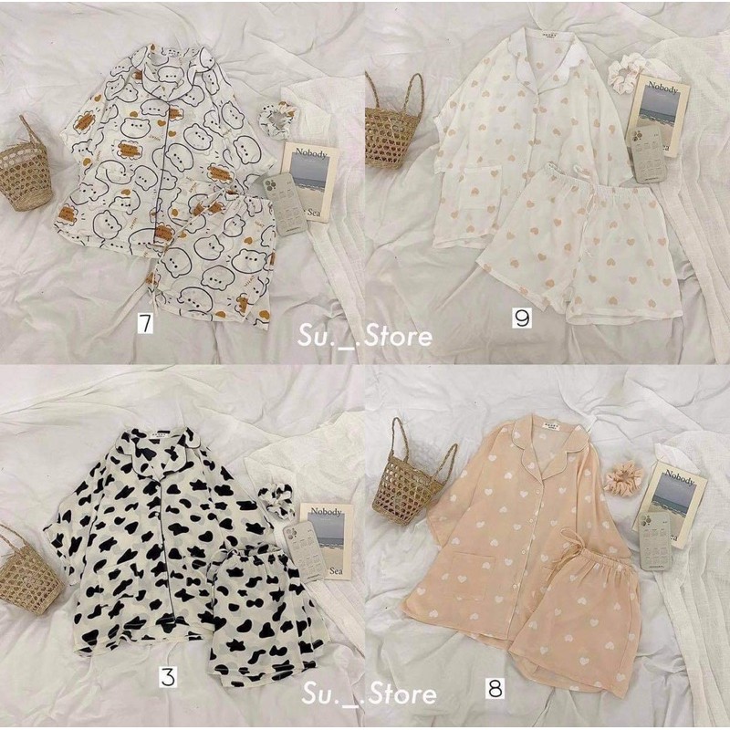 Bộ đồ ngủ 🌸FREESHIP🌸 Bộ ngủ nữ chất liệu lụa mango với thiết kế quần đùi và áo cánh dơi với nhiều mẫu siêu hot HOLASTORE | BigBuy360 - bigbuy360.vn