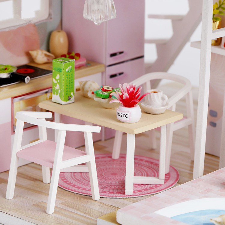 Mô hình nhà DIY Doll House First Meet Kèm Mica Chống bụi, Bộ dụng cụ và Keo dán