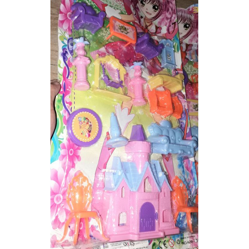 Sét Bộ đồ chơi mô hình lâu đài và nội thất bằng nhựa rất đẹp