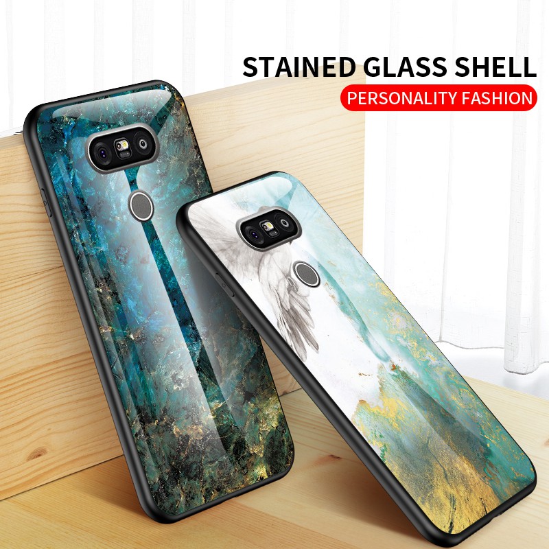 LG G5 G6 G7 G8 Thin G9 V60 Tempered Glass Phone Case Hard Cover
