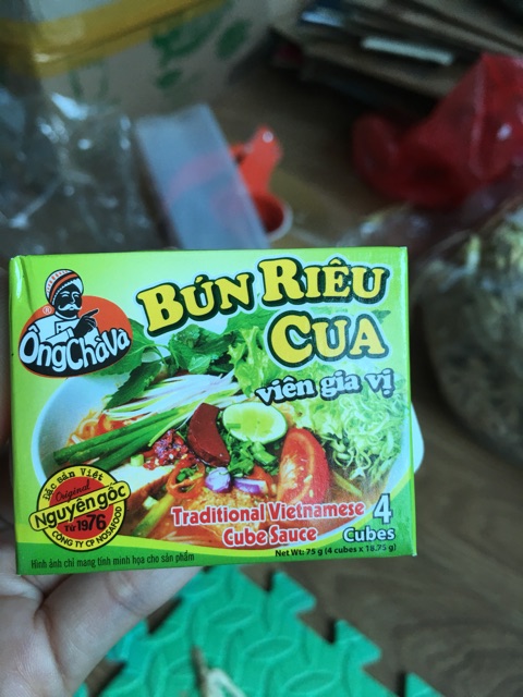 Gia vị phở bò - gà - bún riêu cua - bún bò Huế ông Chà Và 1 hộp 4 viên