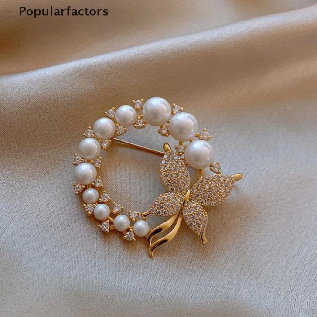 Hoa Tai Hình Bướm Đính Ngọc Trai Nhân Tạo Thời Trang